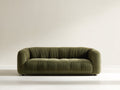 Sofá de 3 plazas tapizado en pana 220x95x78 cm - Verde oliva - Diseño moderno envolvente para salón