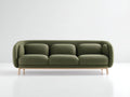 Sofá de 3 plazas tapizado en tela 230x92x78 cm - Verde oliva - Diseño moderno envolvente para salón