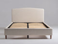 Cama doble tapizada 210x160x115 cm - beige-marrón - diseño moderno con cabecero acolchado