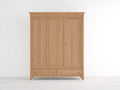 Armario de madera 150x60x210 cm - Marrón claro - 3 puertas y 2 cajones para dormitorio
